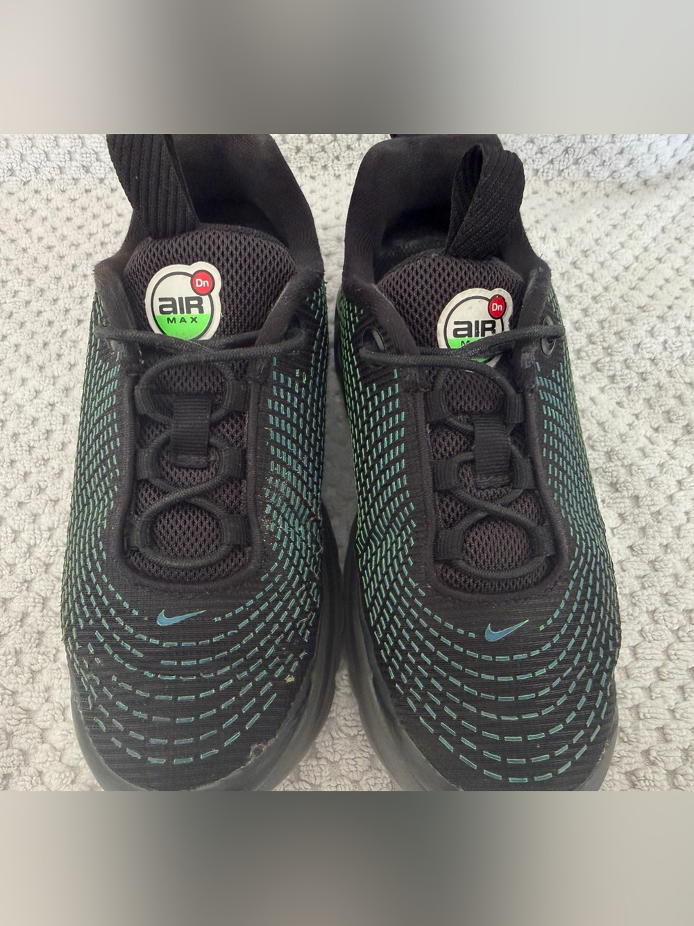 Nike Kids Black Sneaker with Green Accents